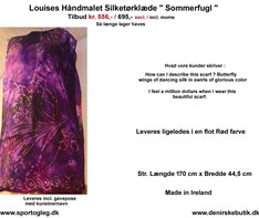 Silketørklæde Håndmalet incl. Gavepose med Kunstnernavn Tilbud